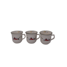 Set of 3 Pfaltzgraff Snow Village Coffee Mugs Cups Angel Christmas - £11.73 GBP
