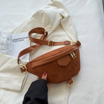 2023 Corduroy Women&#39;s Waist Bag Small Canvas Ladies  Crossbody Bags for Women Fa - £52.97 GBP