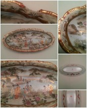 Vintage Oval Oriental Platter Hand Painted Geisha Village Scene - £23.19 GBP