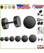 6 Pairs Black Stainless Steel Stud Earrings for Men &amp; Women - 5mm-10mm S... - $29.22 CAD