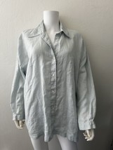 Debra deRoo Linen Button Down Shirt Long Sleeve Size Med Large - $40.64