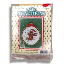 Vintage Traditions Cross Stitch Kit Christmas Ornament Sledding Teddy Bear C23 - $15.95