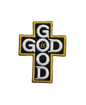 God Is Good Christian Cross Embroidered Applique Iron On Patch 3&quot; x 2.25... - £4.24 GBP