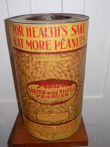 Vintage Fisher’s Salted in the Shell Peanuts 25 Pound Empty Can with No Top - $2,698.46 MXN