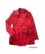 DKNY red nylon blend coat trench coat Women size L - $77.22