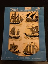 Vintage Meyercord decorator water decals x 554-B sailing pirate ships 19... - $2.97