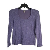 J Jill Womens Shirt Adult Size Medium Purple Textured Long Sleeve Norm Core - £15.29 GBP