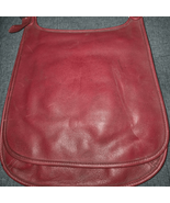 Coach Vintage RED Slim Saddle Flap Cross Body Leather Bag PurseStyle 9135 - $212.47 CAD
