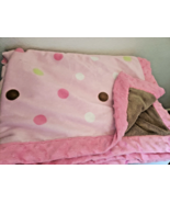 Carters Just One You Polka Dot Blanket Pink Brown Green - £31.09 GBP