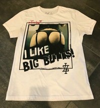 White Cotton Blend Lucky 7 &quot;I Like Big Butts!&quot; Graphic T-shirt Size Small - $12.66