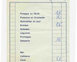 Cafe De Paris Original Restaurant Receipt Place Bellevue Biarritz France... - $17.82