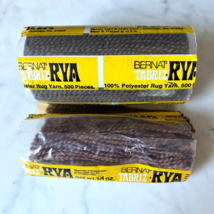 Bernat Tabriz Rya Pre-Cut Rug Yarn Lot of 2 Brown Packages 100% Polyester - $3.75