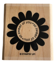 Stampin Up Rubber Stamp So Sweet of You Daisy Thank You Greeting Sentiment - £2.38 GBP