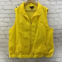 Avenue Vest Womens Plus Sz 18/20 Bright Yellow Full Zip - $17.82