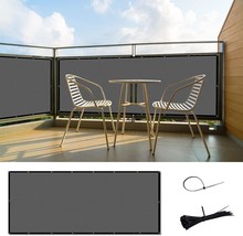3&#39;x16.5&#39;Dark Grey Balcony Privacy Screen Cover, UV Protection Shield for... - $11.64