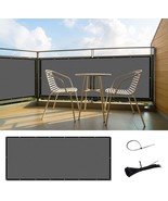 3&#39;x16.5&#39;Dark Grey Balcony Privacy Screen Cover, UV Protection Shield for... - £9.15 GBP
