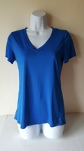 Danskin Now Womens Shirt Semi Fitted Small (4-6) Blue Short Sleeve - £7.88 GBP