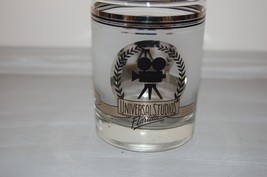 Souvenir Universal Studios Florida Frosted Glass Silver And Black Vintag... - $9.69