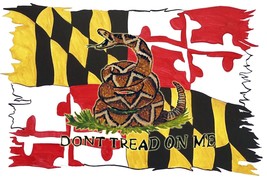 Maryland Flag - Don&#39;t Tread On Me High Quality Vinyl Decal Sticker Car C... - $6.95