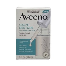 Aveeno Calm and Restore Sensitive Skin Triple Oat Serum Moisturizer 1 Fl Oz. NEW - £11.86 GBP