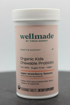 Wellmade Organic Kids Chewable Probiotic, Super Strawberry Banana, 30 Tablets - £12.10 GBP