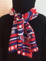 Vintage 60s Vera Neumann rectangular silk scarf (Red, White &amp; Blue) - £23.72 GBP