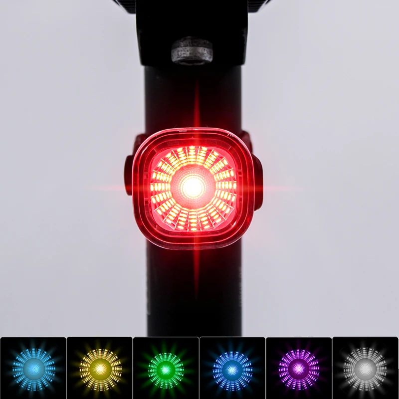 Colorful Bicycle Taillight USB Charging Safety Warning Cycling Rear Light IPX6 - £12.46 GBP