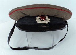 Vintage 1981 Russian Military Hat w/ Red Star Badger - Hammer &amp; Sickle - Size 57 - £38.48 GBP