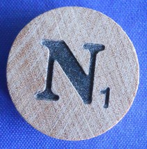 WordSearch Letter N Tile Replacement Wooden Round Game Piece Part 1988 P... - $3.22