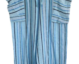 Indigo Rein Junior&#39;s Wide Leg Striped Flowy Linen Pants Raw Hem Size L Blue - £15.52 GBP