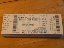 MLB NY Yankees Vs. KC Royals May 12, 2013 Full Unused Ticket Stubs $1.25 Each! - £1.01 GBP