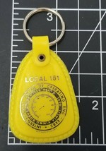 Union Local 181 Operating Engineers Keychain Gold on Yellow Vintage - $11.35