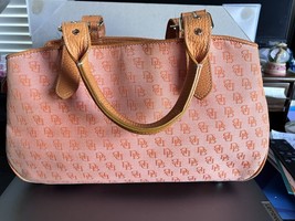 Dooney &amp; Bourke Orange Canvas Leather Satchel Handbag. - $53.20