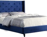 Yy129Vbck Valentina Velvet Wingback California King Bed In Blue - £415.51 GBP