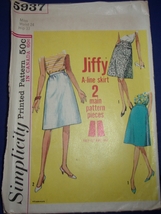 Simplicity Misses’ Jiffy A Line Skirt Sizes Size Waist 24  #5937 - $4.99