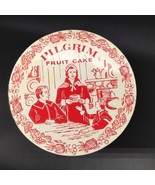 Vintage Canco Red Metal Tin Embossed Pilgrim  Fruit Cake Litho Empty 10&quot;... - $202.57 MXN