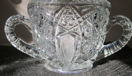 McKee Fentec PresCut EAPG Glass Crystal Clear Open Sugar Bowl USA Saw Tooth Edg - £3.60 GBP