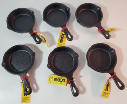 Lodge 3.5” x 6” Cast Iron Mini Skillet LMS3 New Set Of 6 - £47.73 GBP