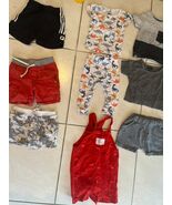 Baby Boy Summer Clothes Lot 6pc – 12M Shorts, Overalls, Dinosaur &amp; Tee Set - $14.00
