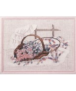 Vintage 1987 Cross Stitch Wedding Ring Bouquet Paula Vaughan Bridal Gift... - $205.73 MXN