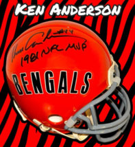 KEN ANDERSON AUTOGRAPHED SIGNED CINCINNATI BENGALS MINI HELMET wAP/COA - $1,645.57 MXN