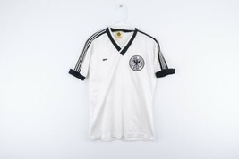 NOS Vtg 80s Mens Small Deutscher Fussball Bund Germany Soccer Jersey White Black - $69.25