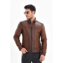 Vinci The Arezzo Brown Leather Men Jacket image 4