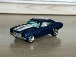 Hot Wheels 1998 Mattel 1970 Chevelle SS Blue With White Racing Stripes - €13,87 EUR