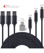 4 Pack[1.6ft+3.2ft+6.5ft+Adapter Type-C to USB Female Connector] Powerline - £10.61 GBP