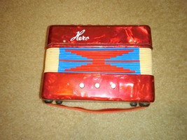 Vintage Hero Red Swirl Child Size Accordian Accordion Squeezebox Music T... - £35.37 GBP