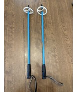 Snowshoe Hiking Ski Poles Vintage Kids 23.5&quot; 59.7cm Long Leather Straps ... - $21.00