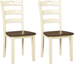 Cream And Brown Ladderback Dining Chairs, 2 Count, By Signature Design By - £115.04 GBP