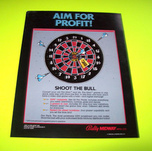 SHOOT THE BULL 1986 ORIGINAL VIDEO ARCADE GAME SALES FLYER Vintage Retro  - £11.12 GBP