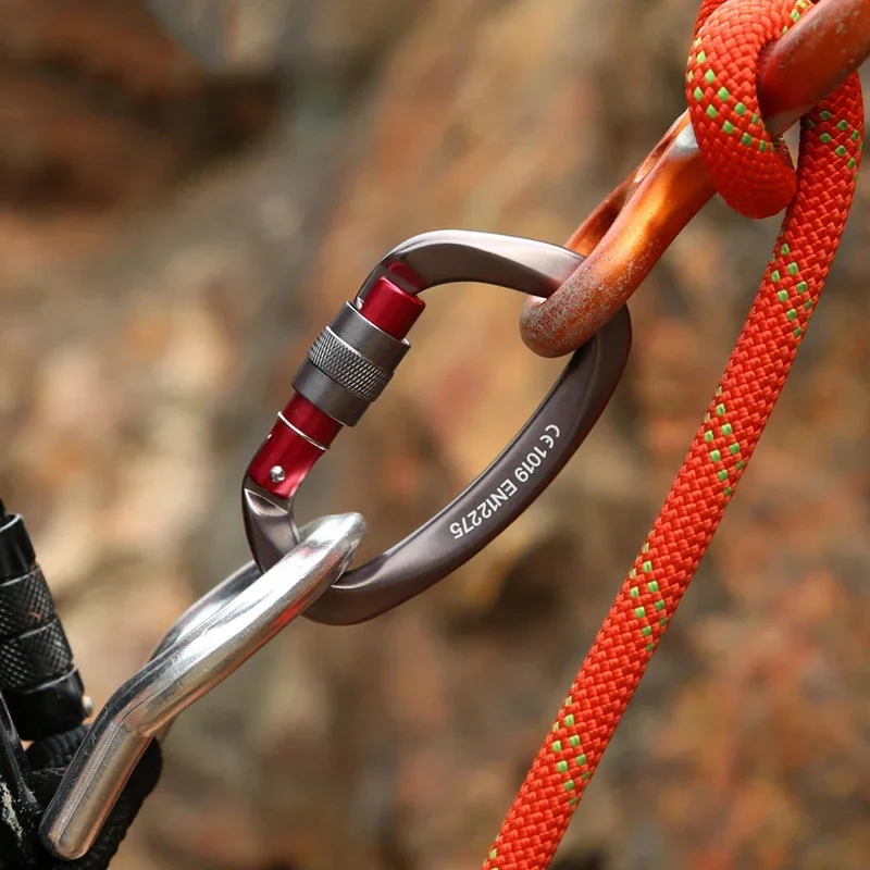 25KN Professional Safety Carabiner D Shape Key Hook Aluminum Climbing Security - £12.42 GBP